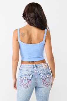 BUDDHA SCOOP NECK RIBBED TANK TOP