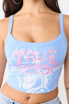 BUDDHA SCOOP NECK RIBBED TANK TOP