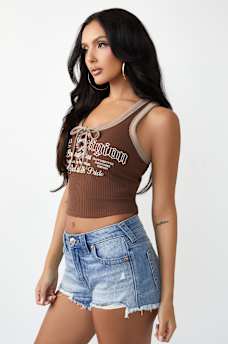 LACE-UP RACERBACK TANK TOP, image 4