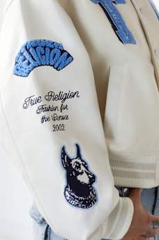 BLOUSON UNIVERSITAIRE STYLE AVIATEUR SURDIMENSIONN&Eacute;