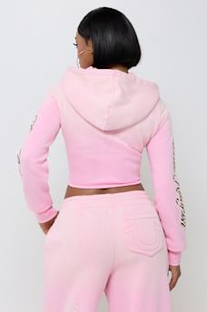 WASHED CORSET ZIP HOODIE