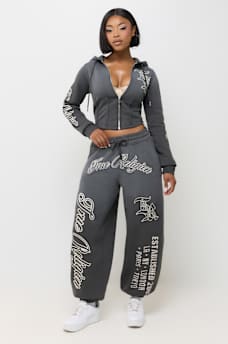 APPLIQU&Eacute; WASHED BAGGY JOGGER