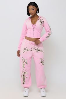 APPLIQU&Eacute; WASHED BAGGY JOGGER