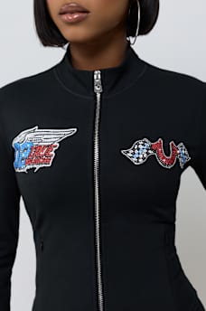 CRYSTAL SPORTY CONTOUR ZIP JACKET