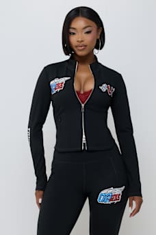 CRYSTAL SPORTY CONTOUR ZIP JACKET