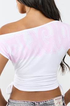 ONE-SHOULDER RUCHED TOP