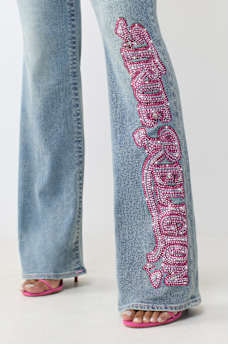 BECCA MID RISE CRYSTAL BOOTCUT JEAN