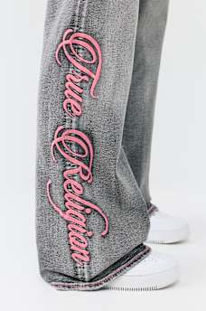 BOBBI MID RISE  BIG T SCRIPT FLAP BAGGY JEAN, image 3