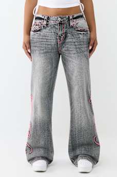 BOBBI MID RISE  BIG T SCRIPT FLAP BAGGY JEAN, image 4