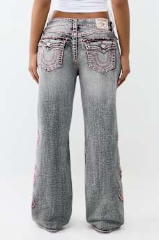 BOBBI MID RISE  BIG T SCRIPT FLAP BAGGY JEAN, image 5