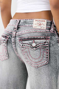 BOBBI MID RISE  BIG T SCRIPT FLAP BAGGY JEAN, image 1