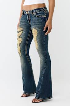 JOEY LOW RISE BIG T FLAP FLARE JEAN, image 3