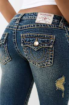 JOEY LOW RISE BIG T FLAP FLARE JEAN, image 6