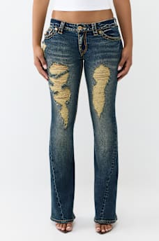 JOEY LOW RISE BIG T FLAP FLARE JEAN, image 1