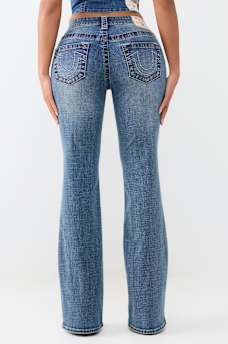 BECCA MID RISE BIG T BOOTCUT JEAN