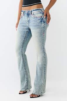 BECCA MID RISE SUPER T APPLIQU&Eacute; FLAP BOOTCUT JEAN, image 4