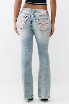 BECCA MID RISE SUPER T APPLIQU&Eacute; FLAP BOOTCUT JEAN, image 5