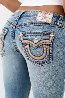 BILLIE MID RISE SUPER T APPLIQU&Eacute; FLAP STRAIGHT JEAN, image 1