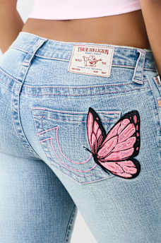 BECCA MID RISE BUTTERFLY BOOTCUT JEAN, image 3