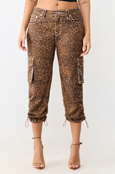 LEOPARD CARGO CURVY CAPRI