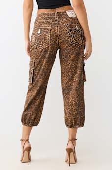 LEOPARD CARGO CURVY CAPRI