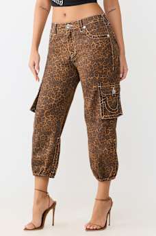 LEOPARD CARGO CURVY CAPRI