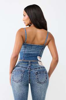 WESTERN DENIM BUSTIER TOP