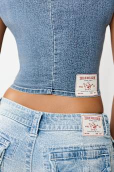 SNATCHED SHORT SLEEVE DENIM SHIRT, image 6