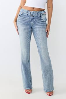 BECCA CARGO BELT FLAP BOOTCUT JEAN