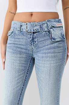 BECCA CARGO BELT FLAP BOOTCUT JEAN