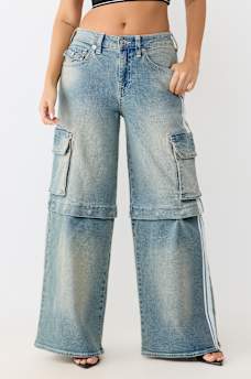 JESSIE MID RISE DETACHABLE SUPER BAGGY CARGO JORT