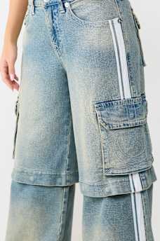 JESSIE MID RISE DETACHABLE SUPER BAGGY CARGO JORT