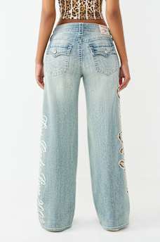 BOBBI MID RISE LEOPARD FLAP BAGGY JEAN, image 9