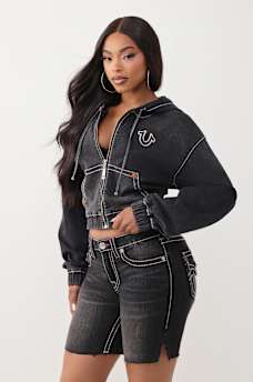 SUDADERA CON CAPUCHA Y CIERRE BIG T DE MEZCLILLA, image 5