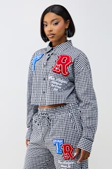 RELAXED GINGHAM LONG SLEEVE SHIRT