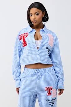 RELAXED GINGHAM LONG SLEEVE SHIRT