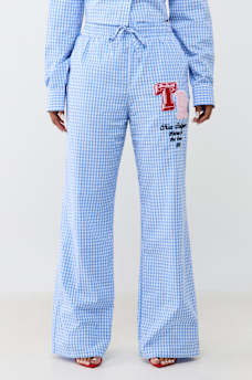 PATCH GINGHAM LOUNGE PANT