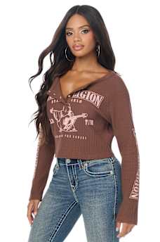 WAFFLE KNIT HENLEY TOP