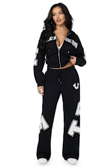 CRYSTAL RELAXED ZIP-UP HOODIE