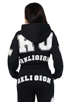 CRYSTAL RELAXED ZIP-UP HOODIE