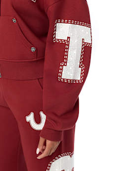 CRYSTAL RELAXED ZIP-UP HOODIE