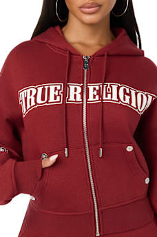 CRYSTAL RELAXED ZIP-UP HOODIE