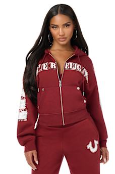 CRYSTAL RELAXED ZIP-UP HOODIE