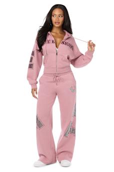 CRYSTAL RELAXED ZIP-UP HOODIE