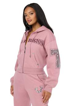 CRYSTAL RELAXED ZIP-UP HOODIE