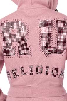 CRYSTAL RELAXED ZIP-UP HOODIE