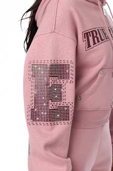 CRYSTAL RELAXED ZIP-UP HOODIE