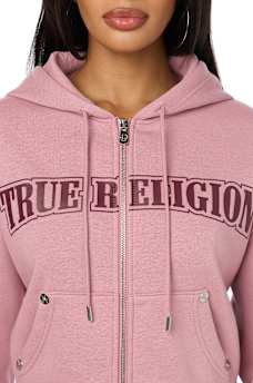 CRYSTAL RELAXED ZIP-UP HOODIE