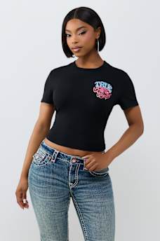 CRYSTAL TRUE GALS BABY TEE