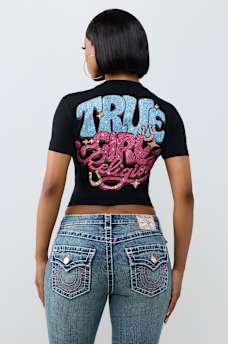 CRYSTAL TRUE GALS BABY TEE